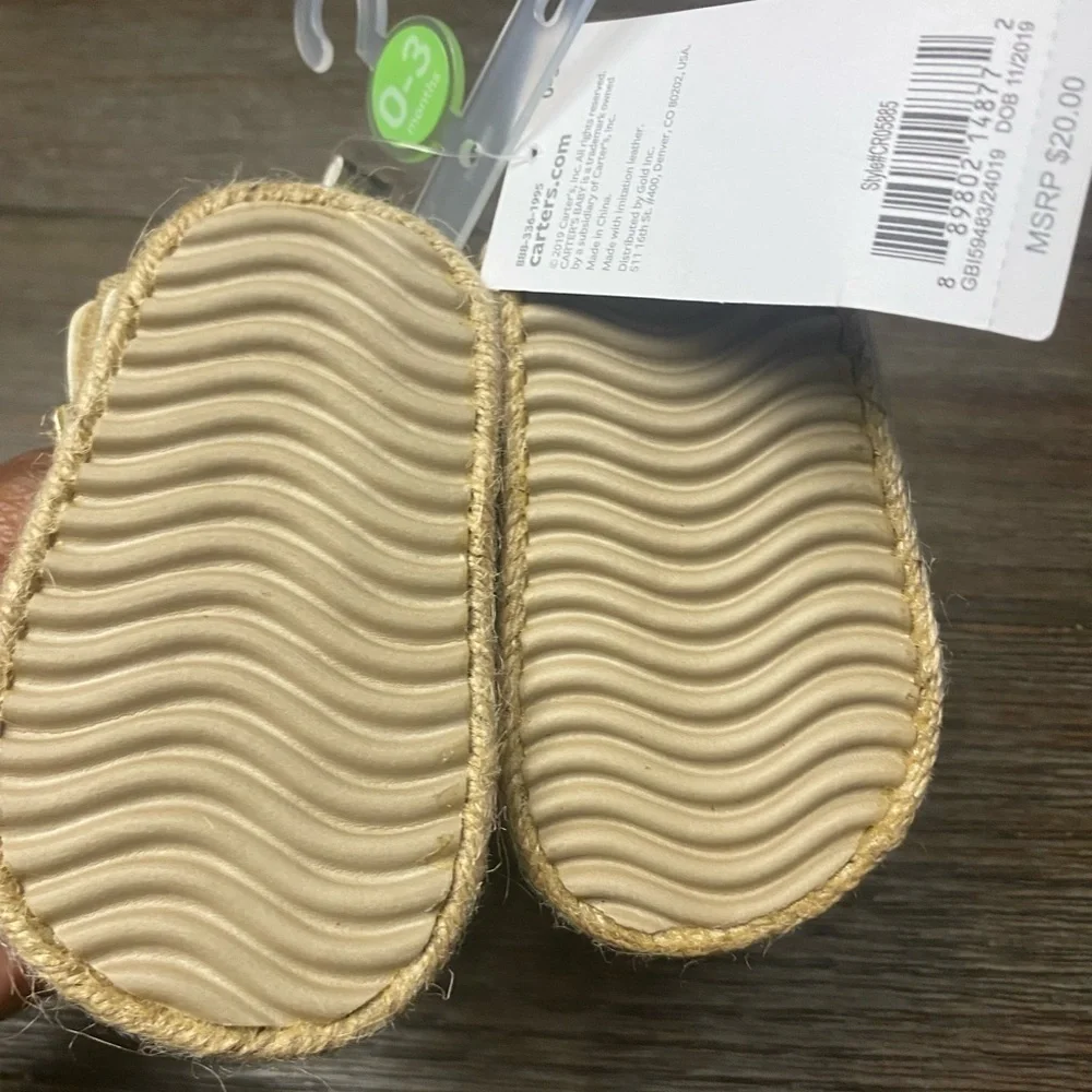 Carter's Metallic Sandals Gold Age-0-3 Months-CR05885 NWT